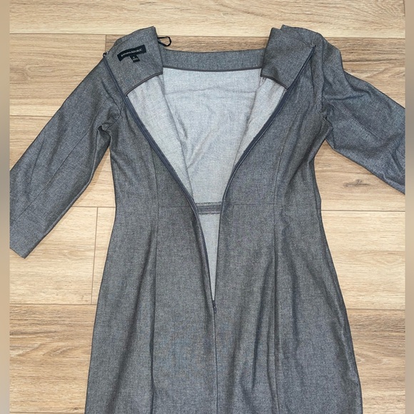 Gray Suit Pencil Midi Dress Size 8 Banana Republic - Picture 8 of 9